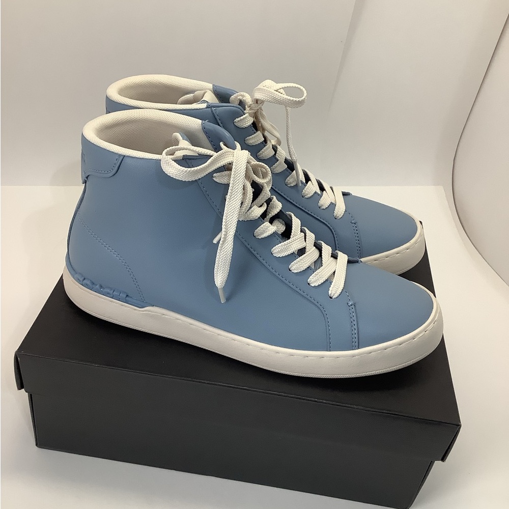 Coach Men's Clip‎ High Top Sneakers size 8.5 cornflower blue in original box